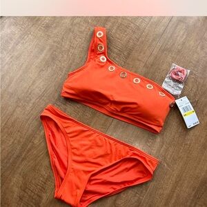 NWT Michael Kors Orange One-Shoulder Bikini